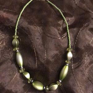 Green necklace with Crystal Beads